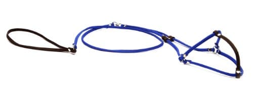 Pack Cloth Step In Two-Toned, Medium Size 14-22, for Dog Collar,s 12-18lbs, Pack Cloth One-Piece Step-in Dog Harness and Lead, Blue/Brown