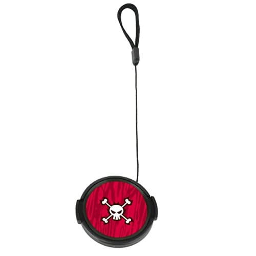Coolen Red Skull 67MM Side Pinch Snap-On Front Lens Cap/Cover with Lens Cap Holder for Canon, Nikon, Sony, Pentax, Fujifilm, Olympus, Panasonic all DSLR / Camcorder lenses