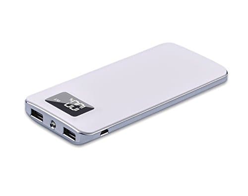 DINTO Portable Battery Charger Ultra Slim 10000mAh Power Bank with Dual Ports and Smart LCD Screen for Apple iPhone, iPad, Samsung Galaxy, Smart Phones, Tablet