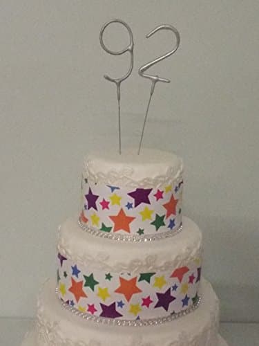 sparkler / sparkling number birthday cake candles age aged 92 92nd