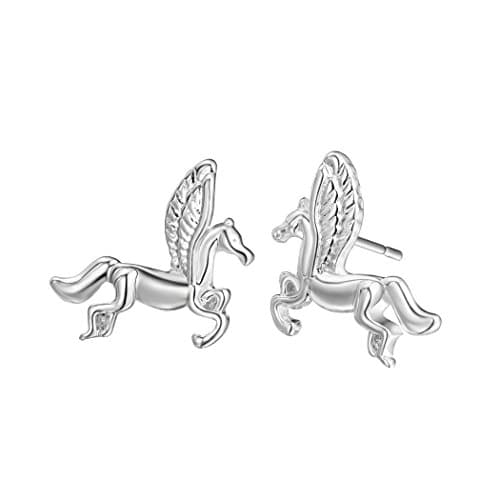 Unicorn Gifts Earrings studs for Women Girls Ladies,Eierpi Punk Unique Animal Unicorn Ear Piercing Jewellery