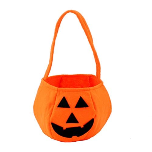 2 Pcs Pumkin Bag Halloween Storage Bag Treat Non-Woven Fabric Handheld Bags Halloween Costumes Handbag Halloween Party Bag for Children