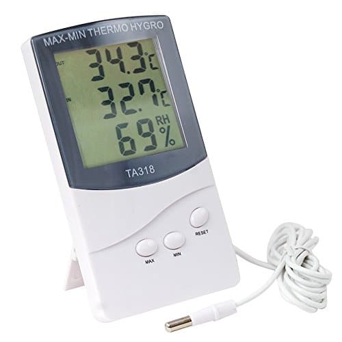 Portable Home Wall / Desk Digital LCD Indoor Outdoor Thermometer Hygrometer Humidity Temperature Meter with Probe Sensor Cable