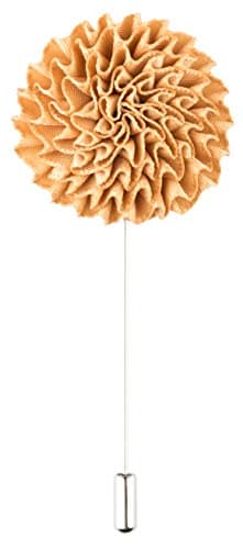 Product Proper Gold Polyester Silk Rosette Handmade Lapel Pin Boutonniere For Wedding Suit