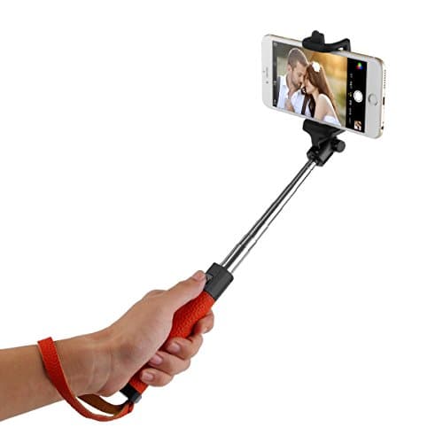 TAIR Foldable Extendable Bluetooth Monopod Selfie Stick Pod with Built-in Remote Shutter for iPhone