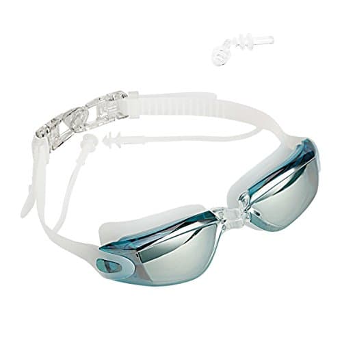 Adult Swimming Goggles, longmiao Tinted Swimming Goggles for Men, Women, Youth, No Leaking, Anti-Fog, UV Protection, with Free Protection Case and Earplugs