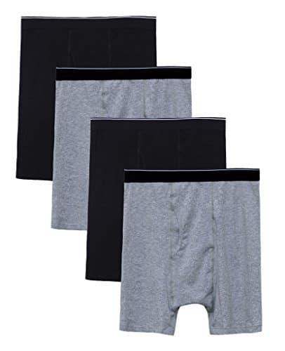 Hirun Men's 4-Pack Classics Underwear Cotton Trunk Open Fly Shorts Boxer Briefs Gift Box