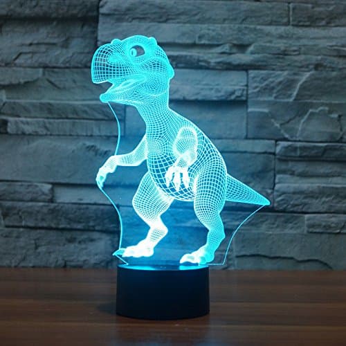 Ruumika Novelty Dinosaur Shape 3D Night Light 7 Color Change LED Table Lamp Xmas Gift