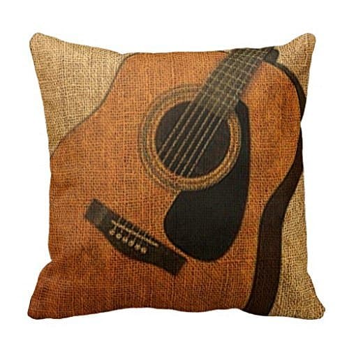 JMacleanStore 45*45 Cotton Linen Decorative Throw Pillow Cover Cushion dp:063 Rustic Acoustic Guitar