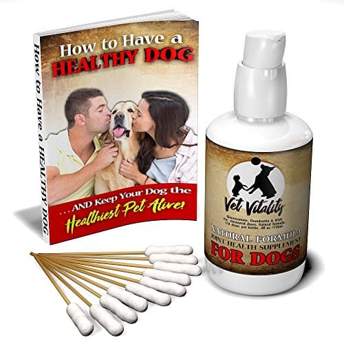 Glucosamine Chondroitin for Dogs, Dog glocosamine for Joints FAST-ACTING eases pain & Maintains healthy Joints, Liquid Glucosamine for dogs. ALL NATURAL INGREDIENTS 118ml + BAMBOO DOG EAR CLEANING BUDS.