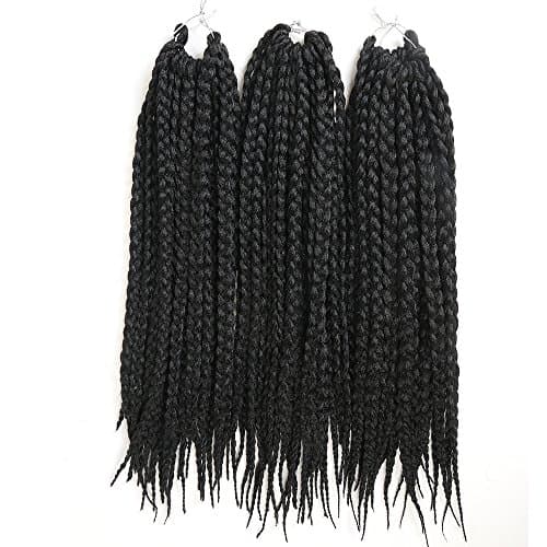 18“ 6 Packs 12Roots/100g/pack Box Braid Hair Crochet Hair Extensions Braiding Hair Extensions (#1B)