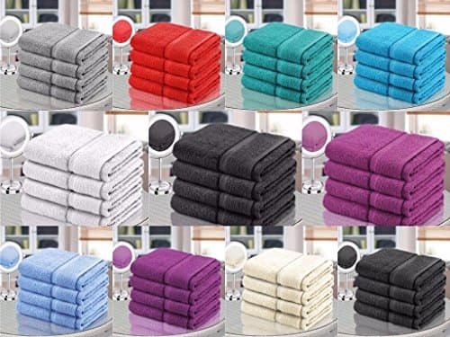 DICKENS BATH SHEET LUXURY 100% COTTON 4 PACK TOWEL SET BATHROOM BALE - CHOSE YOUR COLOUR (Aubergine)