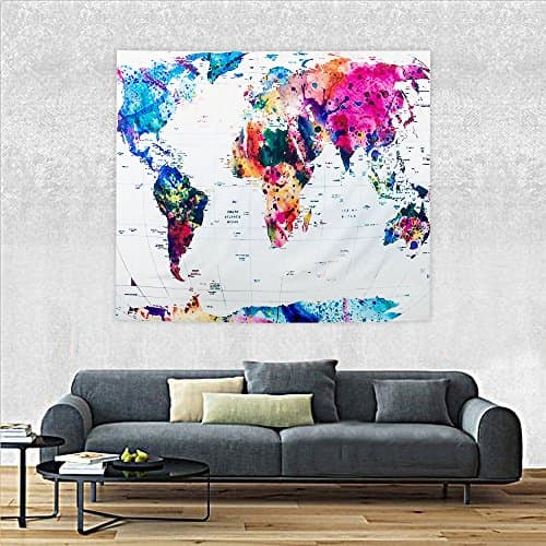 World Map Tapestry Wall Hanging Mandala Indian Tapestries Hippie Print Tapestry Picnic Beach Sheet Table Cloth