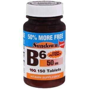 Sundown B-6 Energy Support & Heart Health 50 mg, 150 Tablets