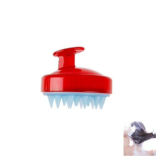 Shampoo Scalp Massage Brush Silicone Comb Scalp Shower Hair Brush, Hand Held Scalp Massager, Washing Hair Brush (red)