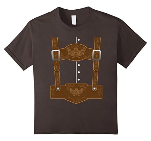 Kids Oktoberfest Lederhosen T-Shirt - Funny German Bavarian Shirt 10 Asphalt