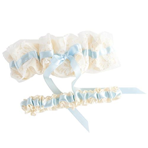 Unibuy Bridal Wedding Garter With Something blue Bow And Ribbon(2 Pieces)