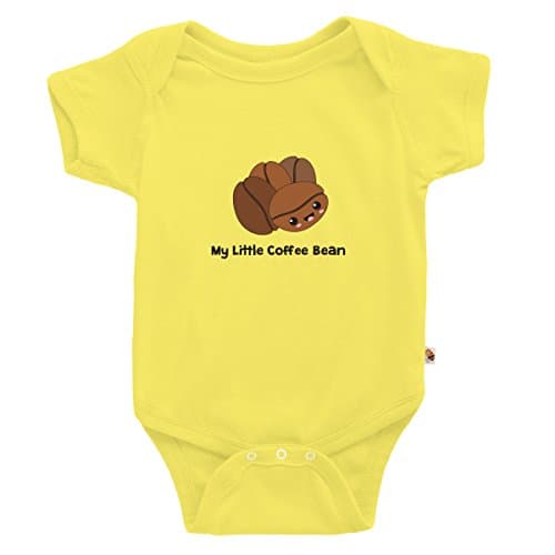 TeezBee Baby's Little Coffee Bean Onesie/Romper (12-18 Months (L), Baby Yellow)