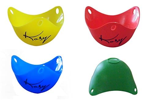Egg Poacher Pods Set Of 4 Bright Colors Premium Quality Silicone Egg Boiler Cups For Perfect Poached Eggs from Kosy Kitchen
