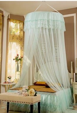 Round Hoop Bed Canopy Curtains Netting Mosquito tent Fit Crib, Twin, Full, Queen, King, Free installation Dome mosquito net Hanging door landing nets