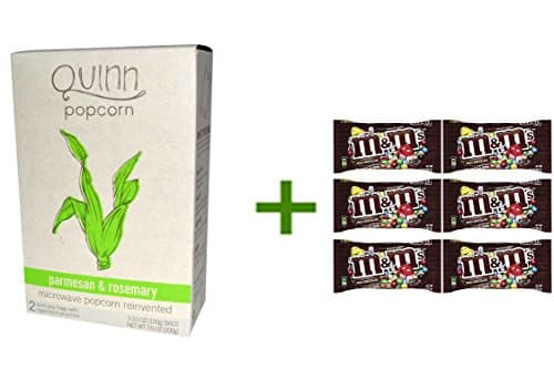 Quinn Popcorn, Microwave Popcorn, Parmesan &amp; Rosemary, 2 Bags, 3.5 oz (100 g) Each(5 PACK),M&amp;M MILK CHOCOLATE 6/1.69oz