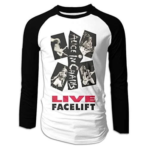 Jasmurival Men's Alice in Chains Live Facelift Classic Long Sleeve Raglan Tees