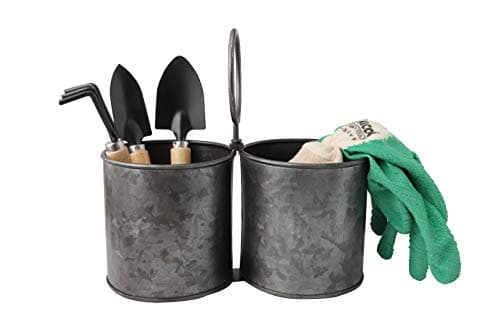 GoCraft Handmade Cutlery Holder/Organizer for your Utensils, Spatula, Spoons, Silverware - Set of 2 Organizers | Rustic Black Finish