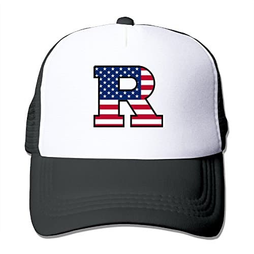 MVIKI Custom Rutgers R Logo Flag University Golf Sanpback Cap Hat Black