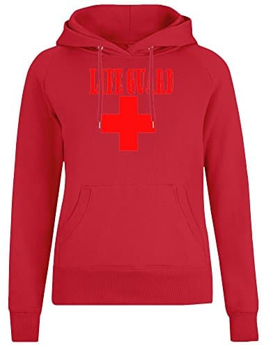 Lifeguard Jacket with Hoodie for Women - 100% Soft Cotton - High Quality DTG Printing - Custom Printed Womens Clothing