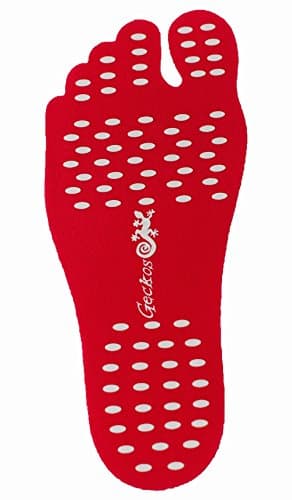 GBM Geckos - Beach Foot Pads, Stick on Soles,Invisible Shoes, Stick-on Foot Pads,Foot Stickers,Nakefit Stick on Soles with Anti-Slip and Waterproof by (Large, Hot Pink)