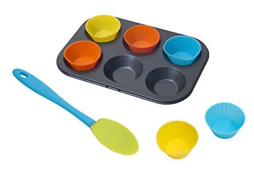 Casdon Little Cook SupRchef 6 Mini Cupcake Set with Spatula, Multicolored