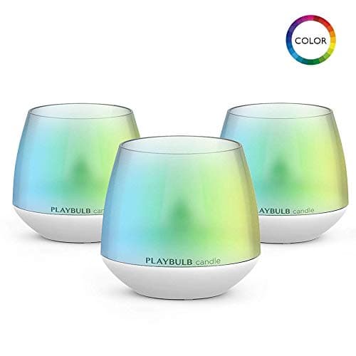 PLAYBULB Smart LED Lamp, Bluetooth Color Changing Flameless Candles with App Control & Timer Bulb, Dimmable Night Light for Kids/Party/Night Light/Candle Holder/Christmas/Wedding Decor (3 Pack)