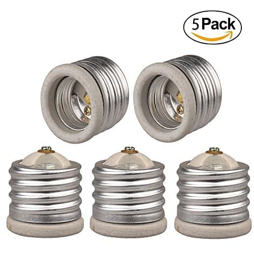 Onite 5PCS E39 to E26 Light Bulb Adapter for Antique Floor Lamp Mogul Socket, (Compatible with E40 to E27), Change Out the "GUTS" From the Current Mogul Base to Medium Base