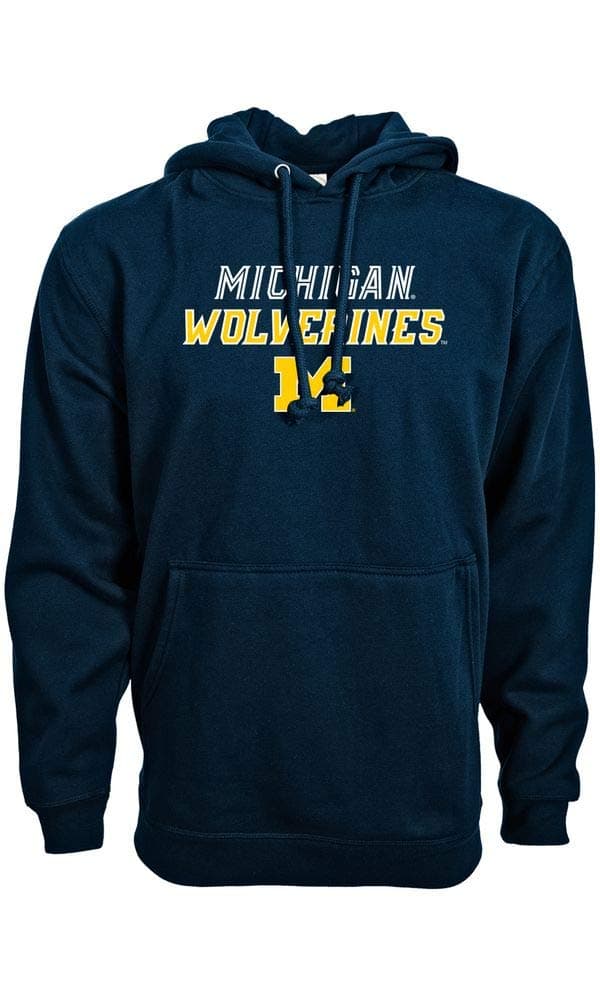Michigan Wolverines Slant Route NCAA Hoodie Navy, XXL