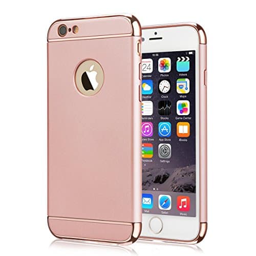 iPhone 6S Case, iPhone 6 Case Seekfull Ultra Thin 3 In 1and Slim Hard Shockproof Case Coated Non Slip Matte Surface with with Tempered Glass Screen Protector for Apple iPhone 6/6S (4.7'') (Rose Gold)
