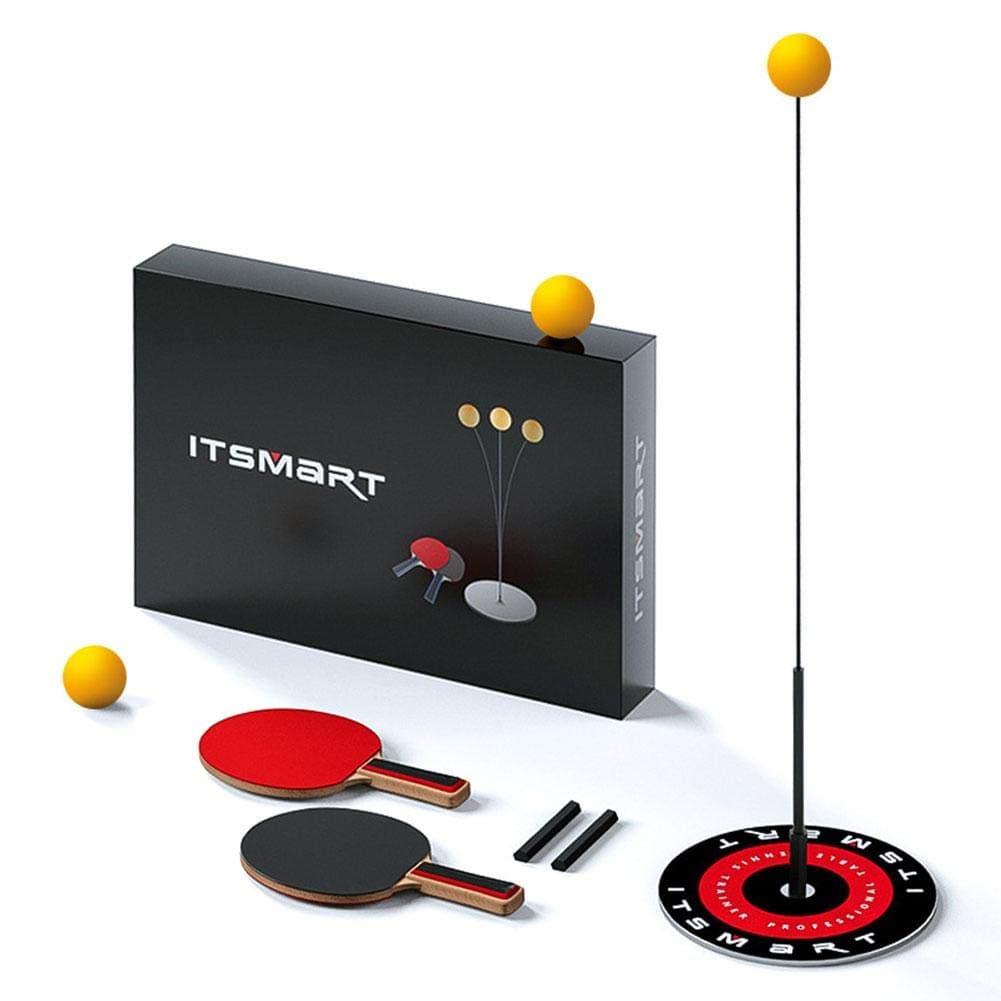 Single Table Tennis Trainer, Elastic Soft Shaft Rebound Table Tennis Trainer, for Self-Training,Leisure Decompression, Kid Indoor Outdoor Play