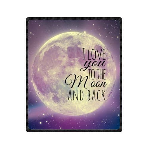 I Love You to the Moon and back Fleece Print blanket 50x 60 (Medium) by Fleece Blanket