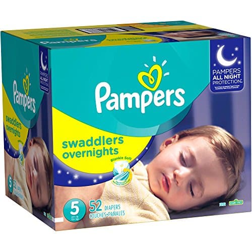 Branded Pampers Swaddlers Overnights Diapers, Size 5, Weight 22-37lbs - Branded Diapers with fast delivery (Soft and Comfortable for Babies) (1)