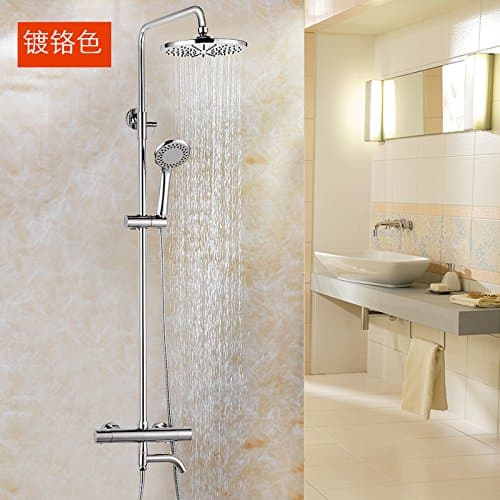 SUHNAG Grand European Intelligent Thermostatic Valve Friction White Golden Rain Shower Wall Antique Shower Nozzle Set,Chrome