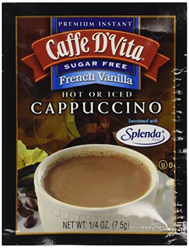Caffe D'Vita Sugar Free French Vanilla Cappuccino, 7.5-Gram Envelopes (Pack of 24)