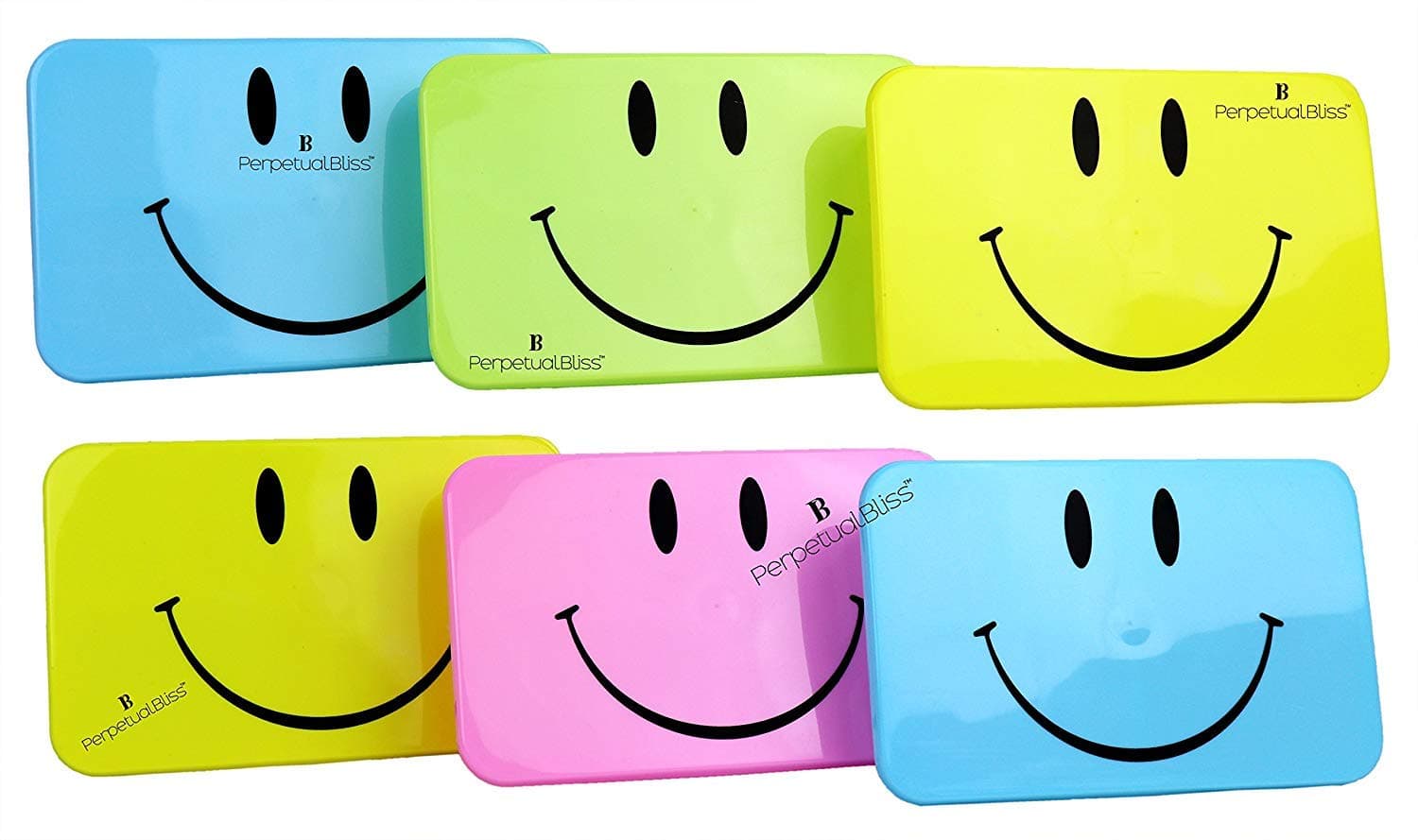 Perpetual Bliss Fancy Smiley Lunch Box for Kids with Spoon|Fork/4 Compartment/Return Gifts for Kids Birthday Party (Pack of 12)