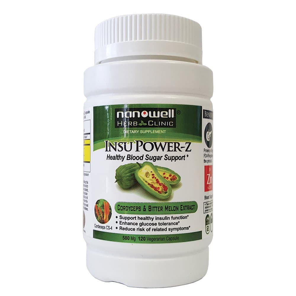 Nanowell® Blood Sugar Supplement - InsuPower-Z | Contains Bitter Melon Extract, Cordyceps CS-4, Zinc