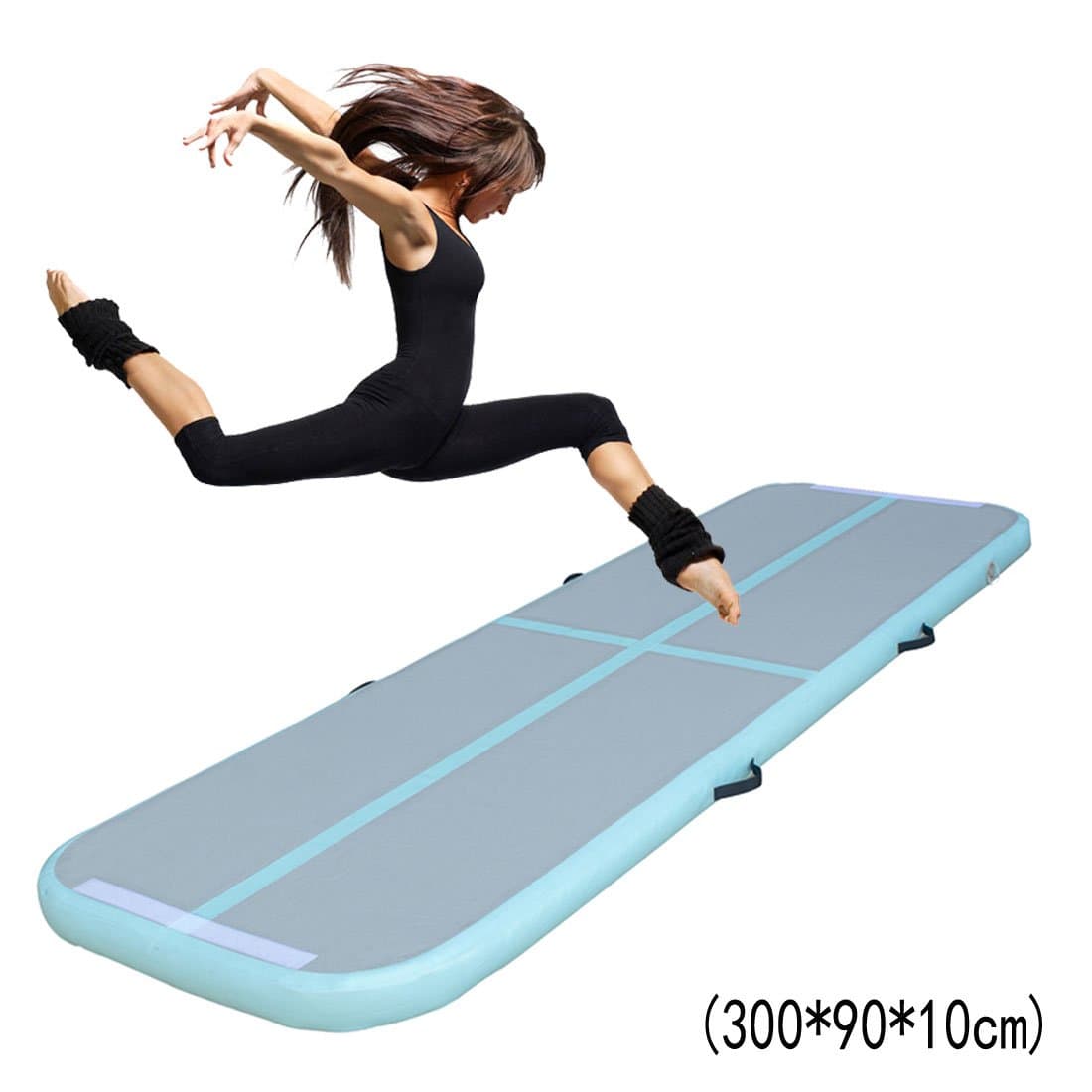 Inflatable Gymnastics Tumbling Mat Air Floor Floating Boat for Home Use, Cheerleading, Beach, Park and Water -Only Airtrack