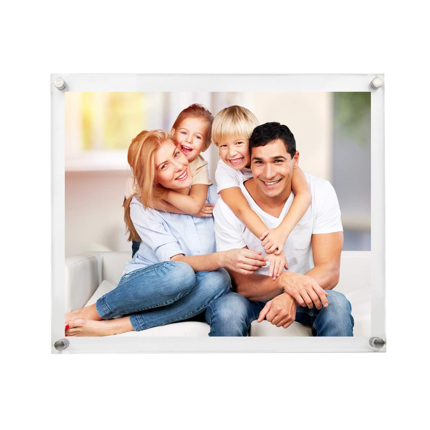 Acrylic Sign Holder 8x10 inches - Floating Picture Frame 8x10 Wall Mount w/Silver Bolts - 8x10 Picture Frame - Document Frame - Certificate Display (8x10)