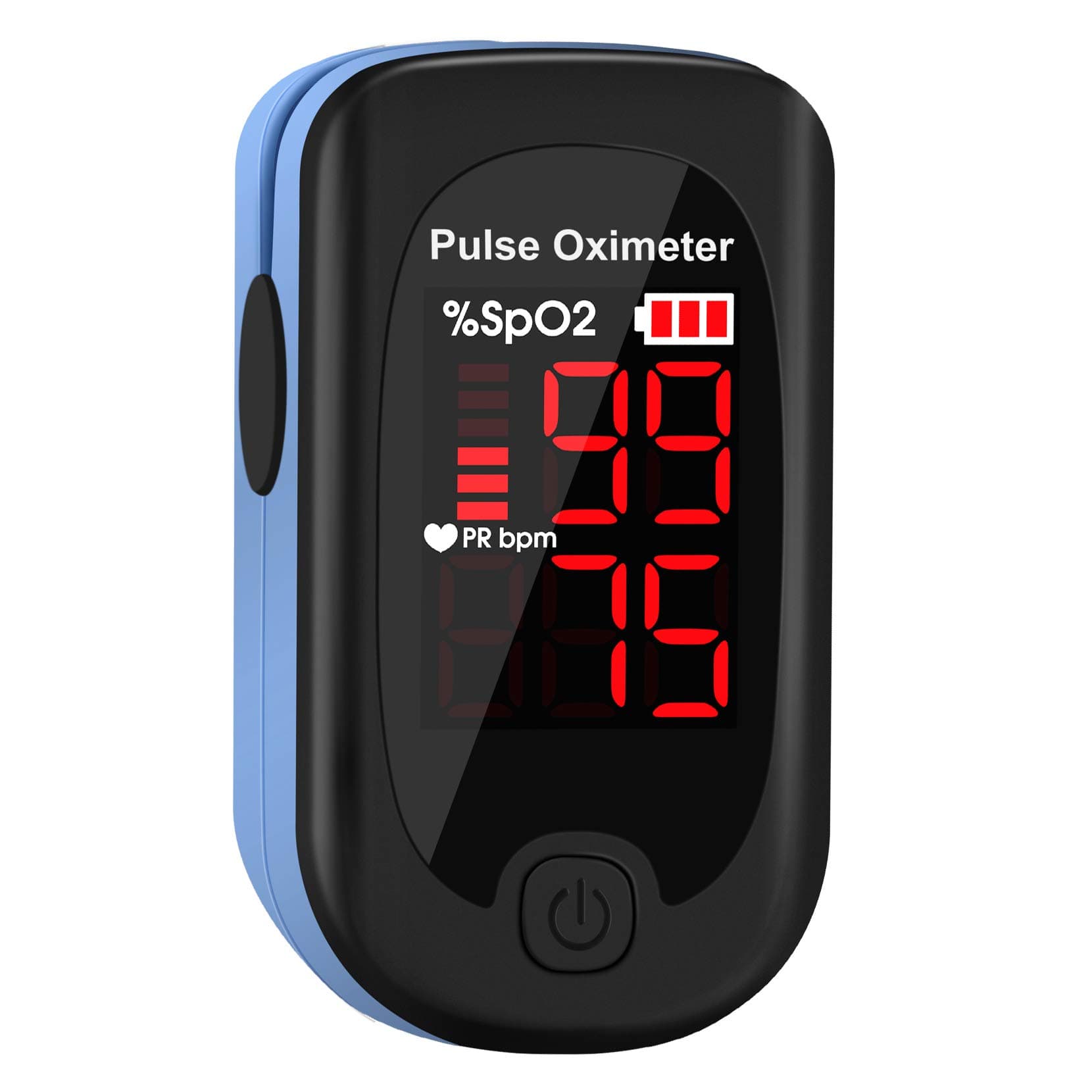 Finger Pulse Oximeter, ATMOKO LED Display Digital Oxygen Monitor finger, Fingertip Blood Oxygen Saturation SpO2 Monitor with Lanyard, Automatic Off (Gray)