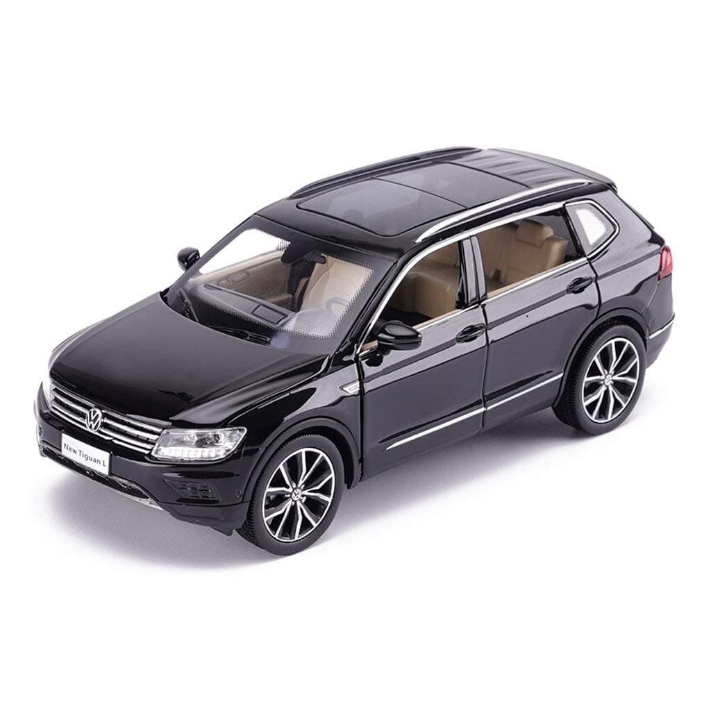 JJJJD Ti-guan L Model Alloy Car Model, 1/32 Simulation Car Sound And Light Pull Back Children's Toy Car Model (Color : Black)