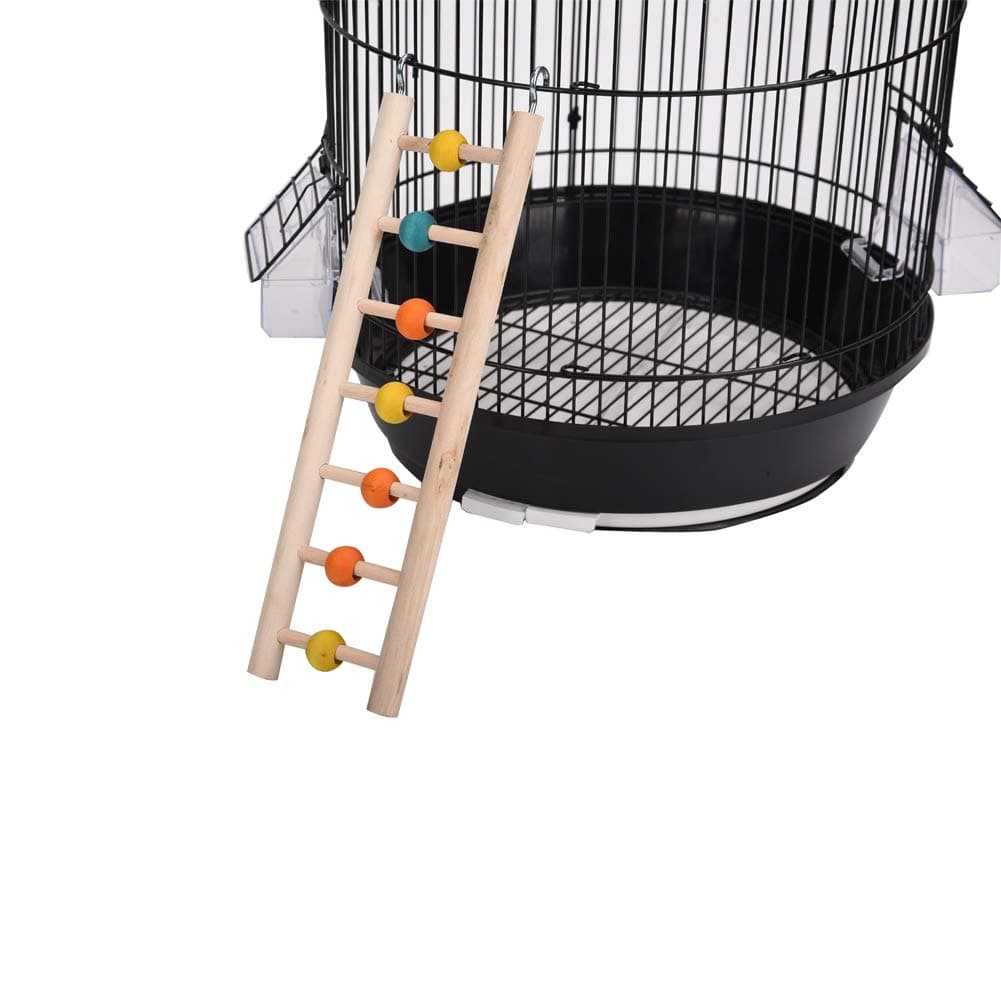 QBLEEV Bird Ladders for Parakeets, Parrot Wooden Ladders Cage Perch Stands with Colorful Beads,