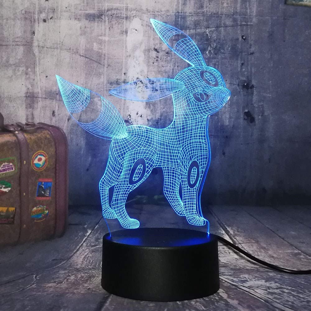 1 Pack,Novelty Lovely,for Umbreon,for Pokemon Go Game,3D Beautifuf Cute 3D LED Night Light 7 Color Desk Lamp Kawaii Kids Toy Christmas Gift