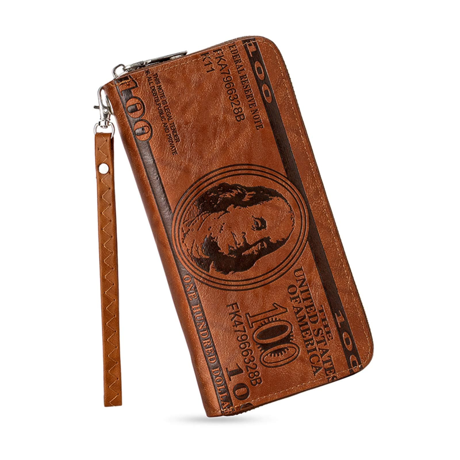 Slim Wallet for Men, OURBAG US $100 Dollar Bill Leather Bifold Card Holder Wallet Purse