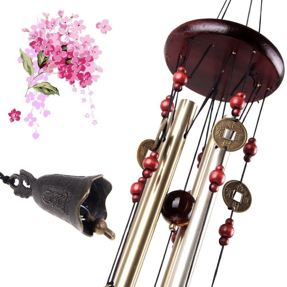 Wind Chimes Outdoor Amazing 4 Tubes 5 Bells Copper Yard Garden Home Decration Living Wind Chimes #1pcs #3pcs #5pcs (1)